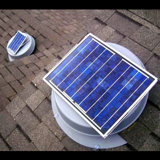 two solar attic fans on roof