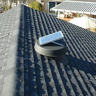 fan captures sun on roof