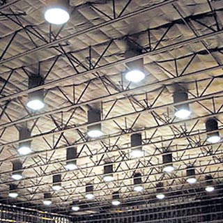 dozens of warehouse skylights